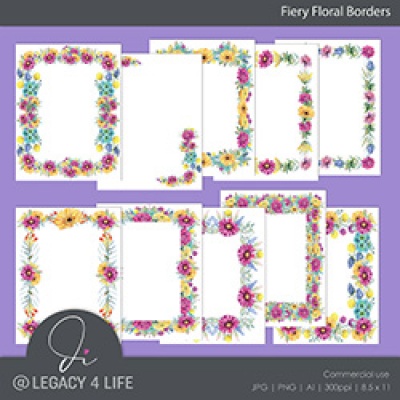 Starter Templates - Fiery Floral Borders