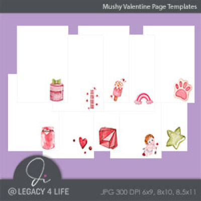 Mushy Valentine Page Templates (JPG)