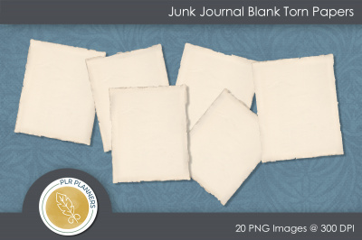 Junk Journal Blank Torn Papers