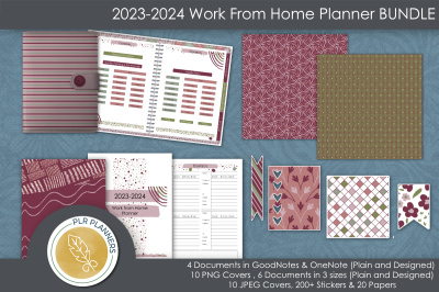 PowerPoint Work from Home BUNDLE Planner 23-24