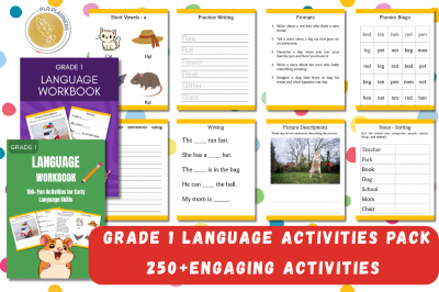 250+ Grade 1 Language Activities and 250+ Flashcards
