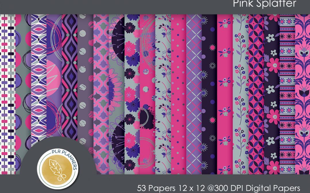 Pink Splatter Paper Pack