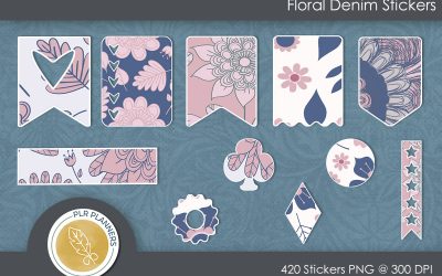 Floral Denim Sticker Pack