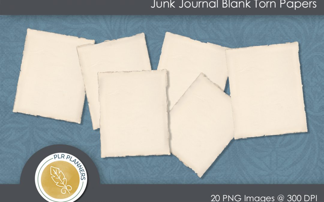 Junk Journal Blank Torn Papers