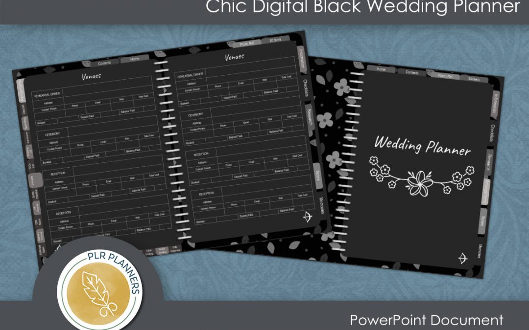 Chic Black Digital Wedding Planner