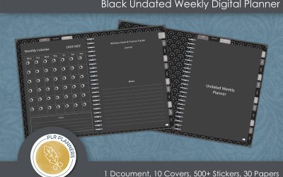 Black Undated Weekly Digital Planner