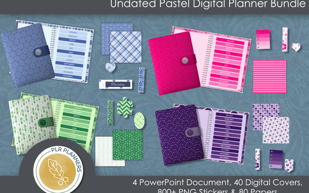Undated Pastel Rainbow Digital Planners