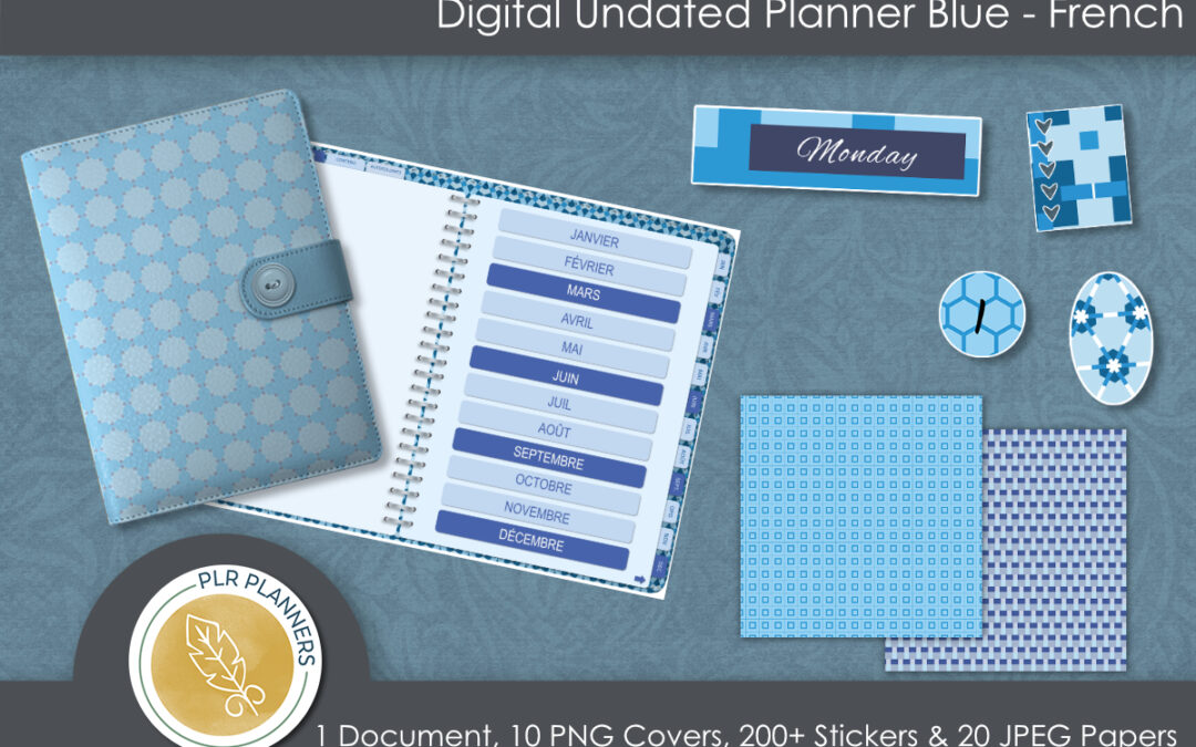 FRENCH – Digital Blue Undated Planner