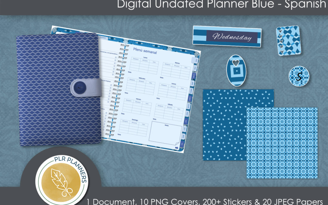 SPANISH – Digital Blue Undated Planner