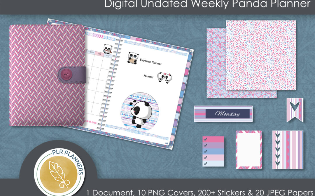 Digital Undated Weekly Panda Planner